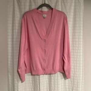 A New Day Soft Pink Cardigan Button Sweater Size XXL
